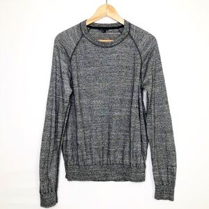 Theory gray heathered crewneck, long sleeve pull over top